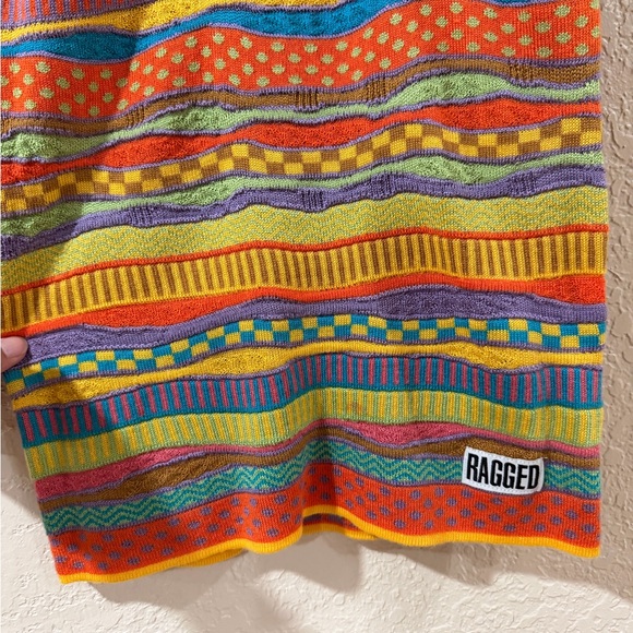 Vibrant Multicolor Knit Mini Dress - Picture 3 of 4